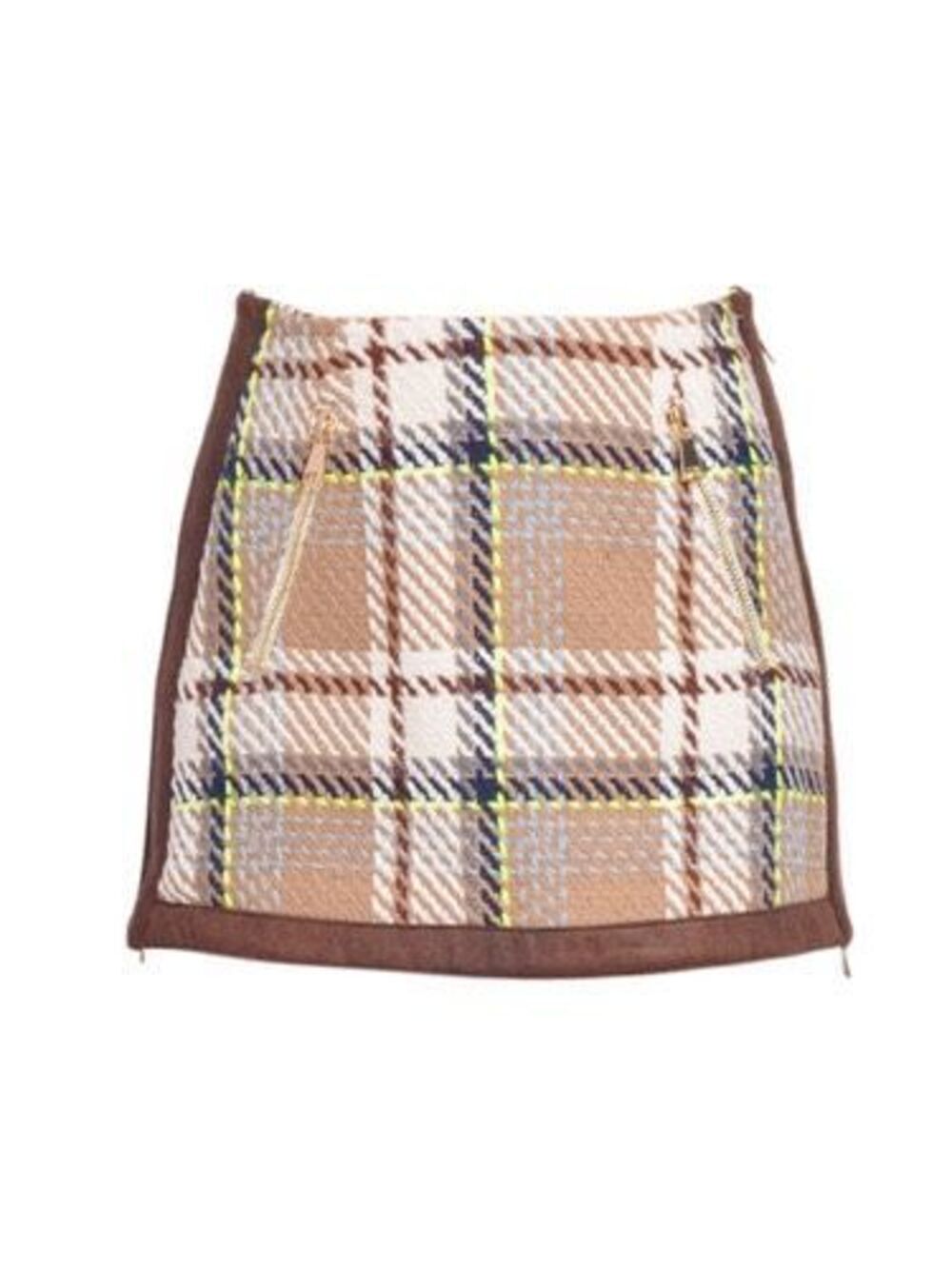 NWT -Le Superbe Quant Mini Skirt in London Brown Plaid
